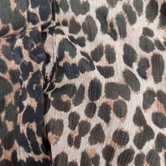 Paige Women Vittoria Silk Mini Dress Button Front Tie Waist In Natural Leopard - Picture 7 of 16